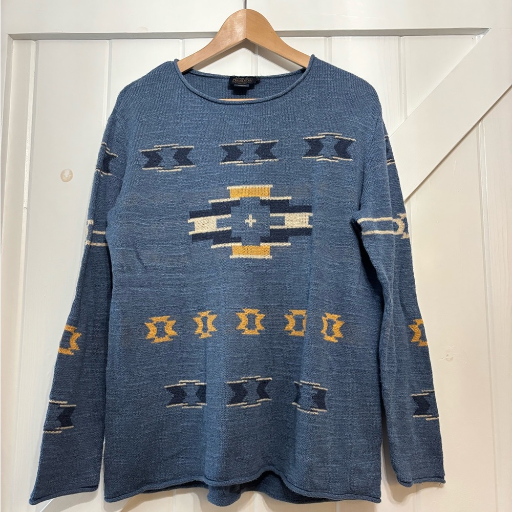 Pendleton Southwest Geometric Pattern Blue Yellow… - image 3